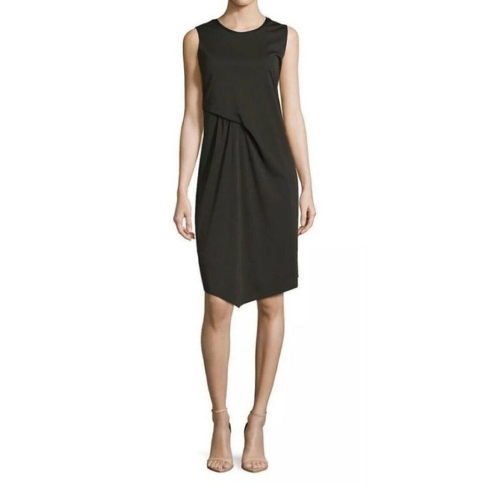 Elie Tahari Black Isolde Asymmetrical Sleeveless Dress NWOT Size S